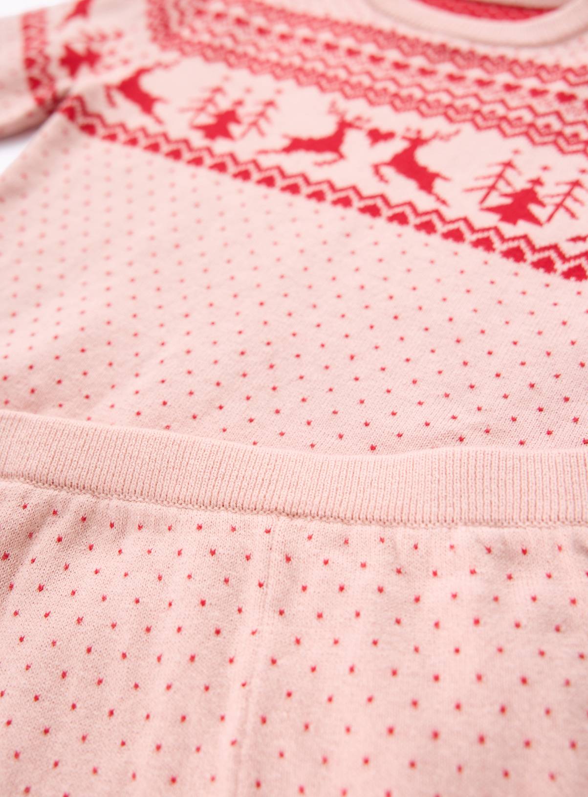 Family Matching Pink Fairisle Knit Set 9-12 months - Image 2