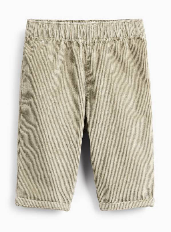 Light Green Corduroy Turn-Up Trousers 9-12 months