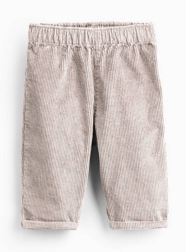 Grey Corduroy Turn-Up Trousers Up to 3 mths