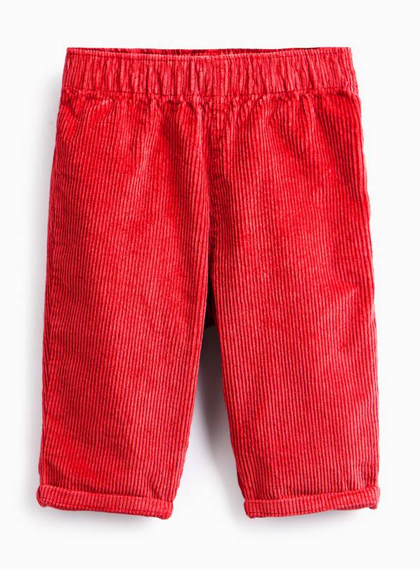 Red Corduroy Turn-Up Trousers 9-12 months