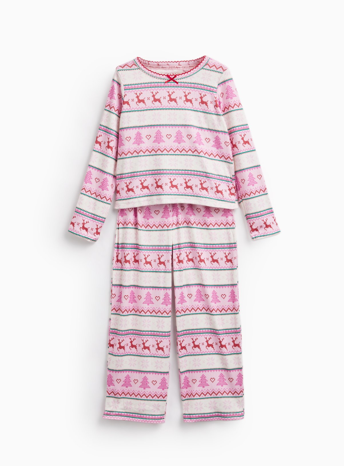 Mini Me Pointelle Fairisle Pyjama Set 6-7 years - Image 1 thumbnail