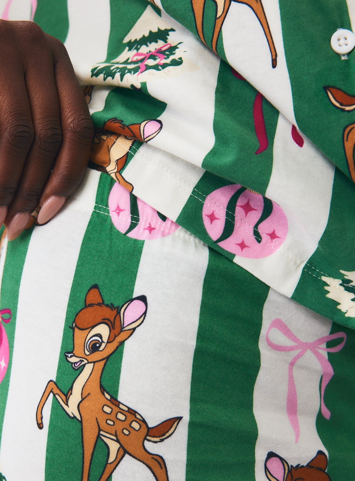 Family Matching Disney Bambi Stripe Traditional Pyjamas XS - Image 4 thumbnail