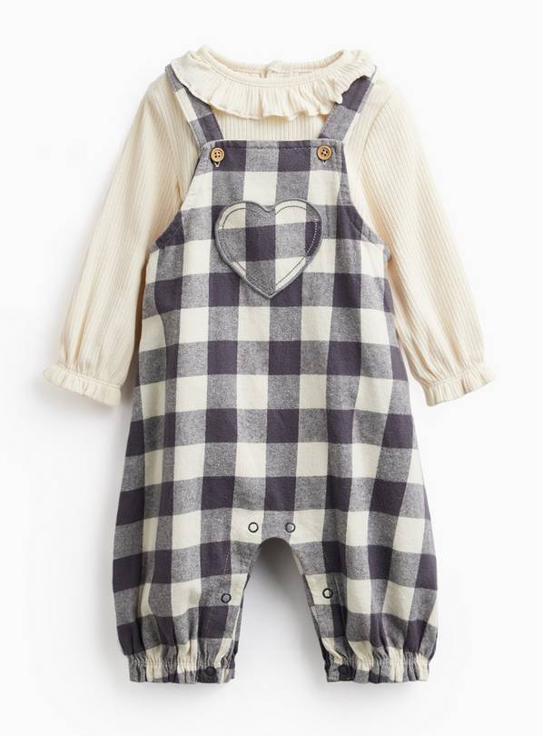 Mono Check Romper & Bodysuit Set 18-24 months