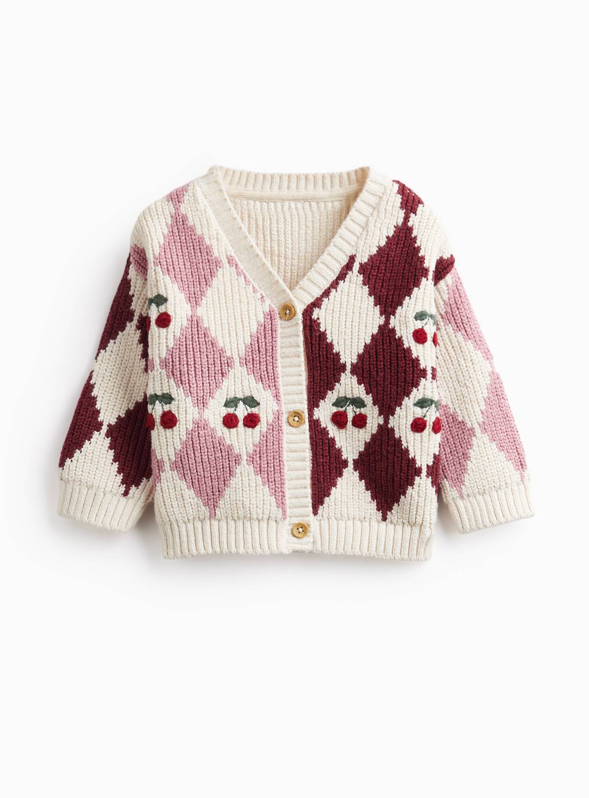 Heritage Knitted Cherry Cardigan Up to 3 mths - Image 1