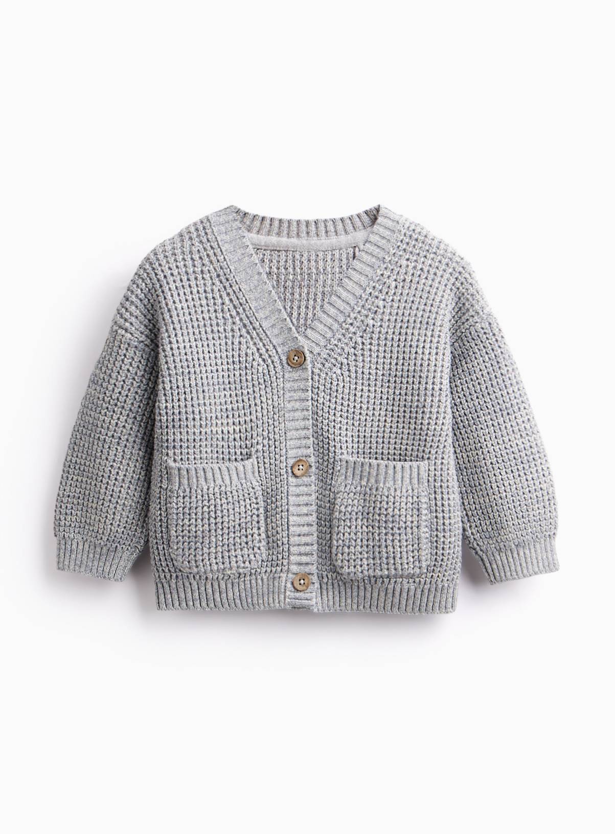 Grey Knitted Cardigan 18-24 months - Image 1