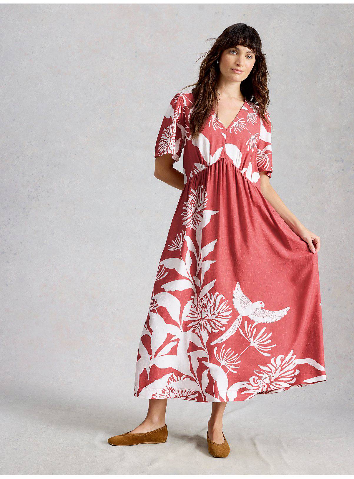 WHITE STUFF Lucy Midaxi Dress Pink Botanical 18 - Image 3