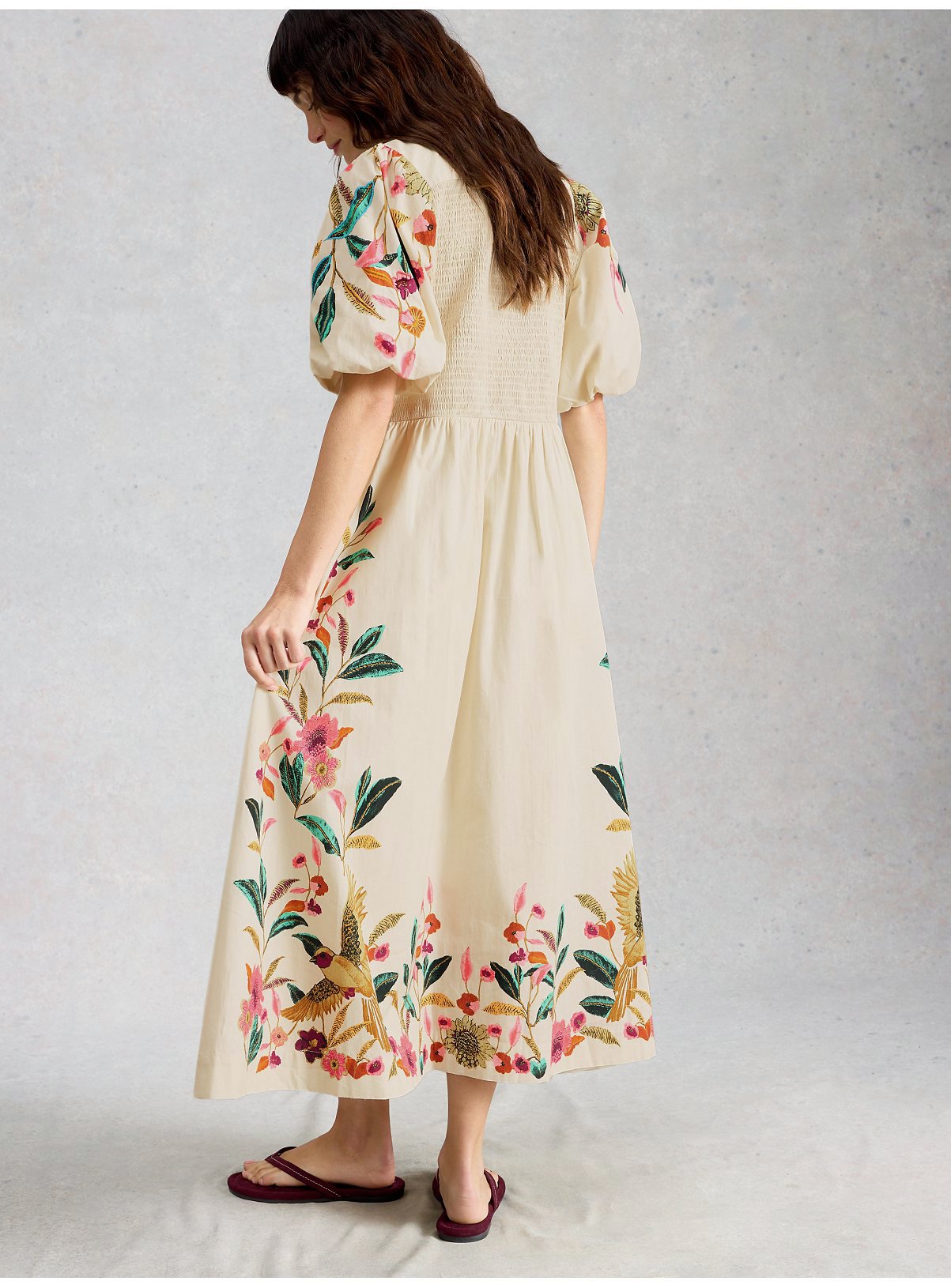 WHITE STUFF Maeve Embroidered Midaxi Dress 10 - Image 2 thumbnail