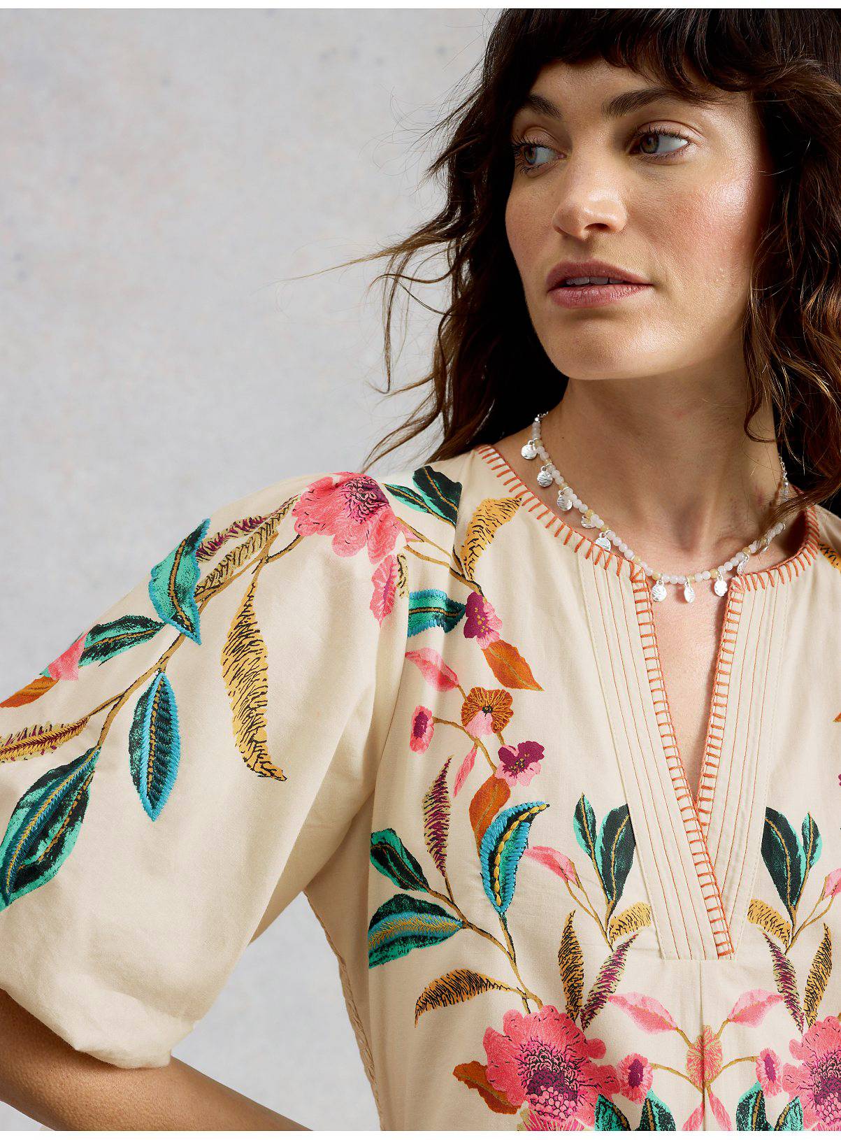 WHITE STUFF Maeve Embroidered Midaxi Dress 10 - Image 3