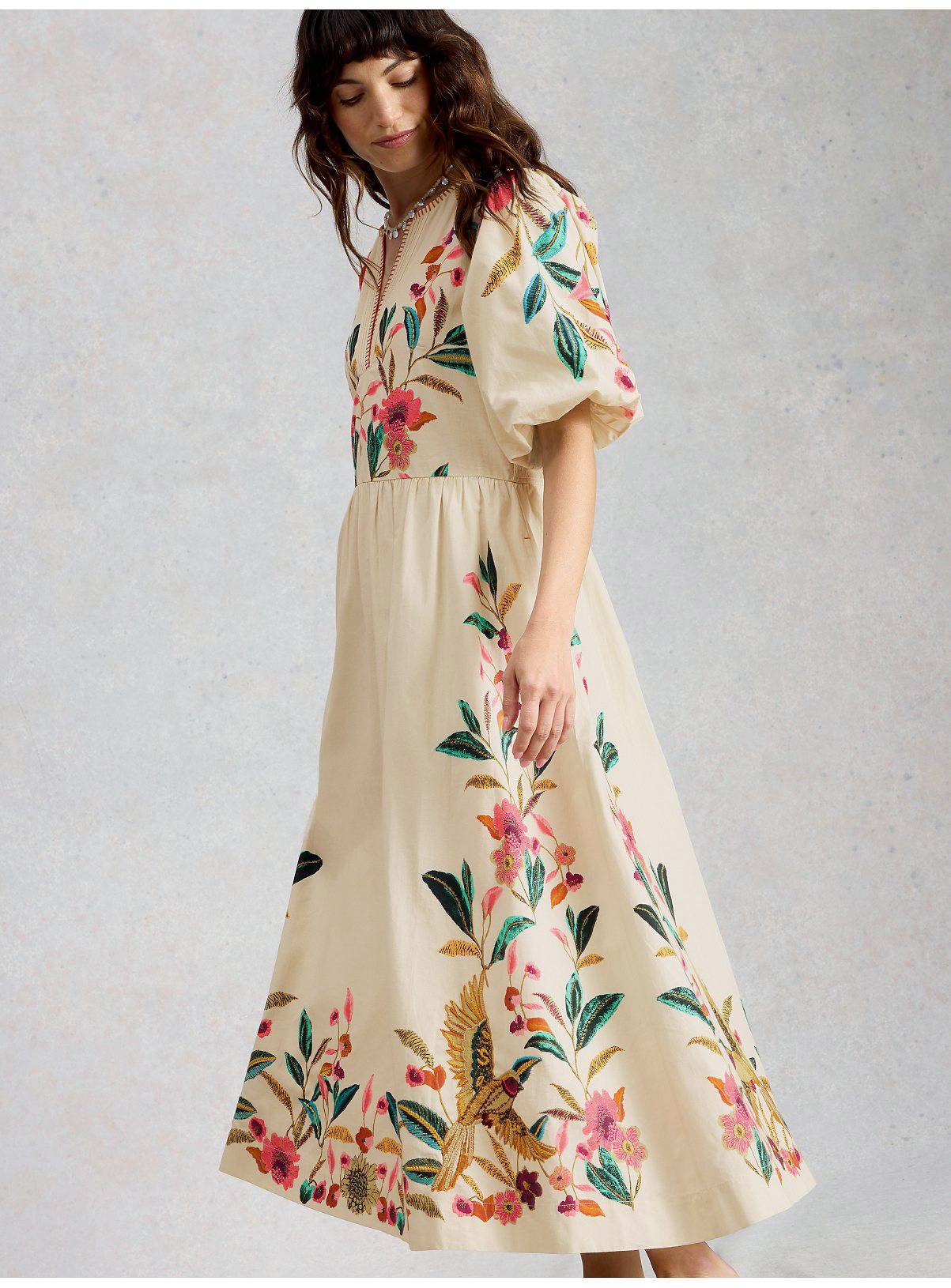 WHITE STUFF Maeve Embroidered Midaxi Dress 10 - Image 4