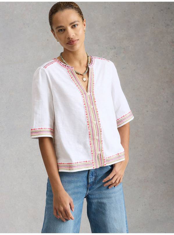 WHITE STUFF Lizzie Embroidered Top 12