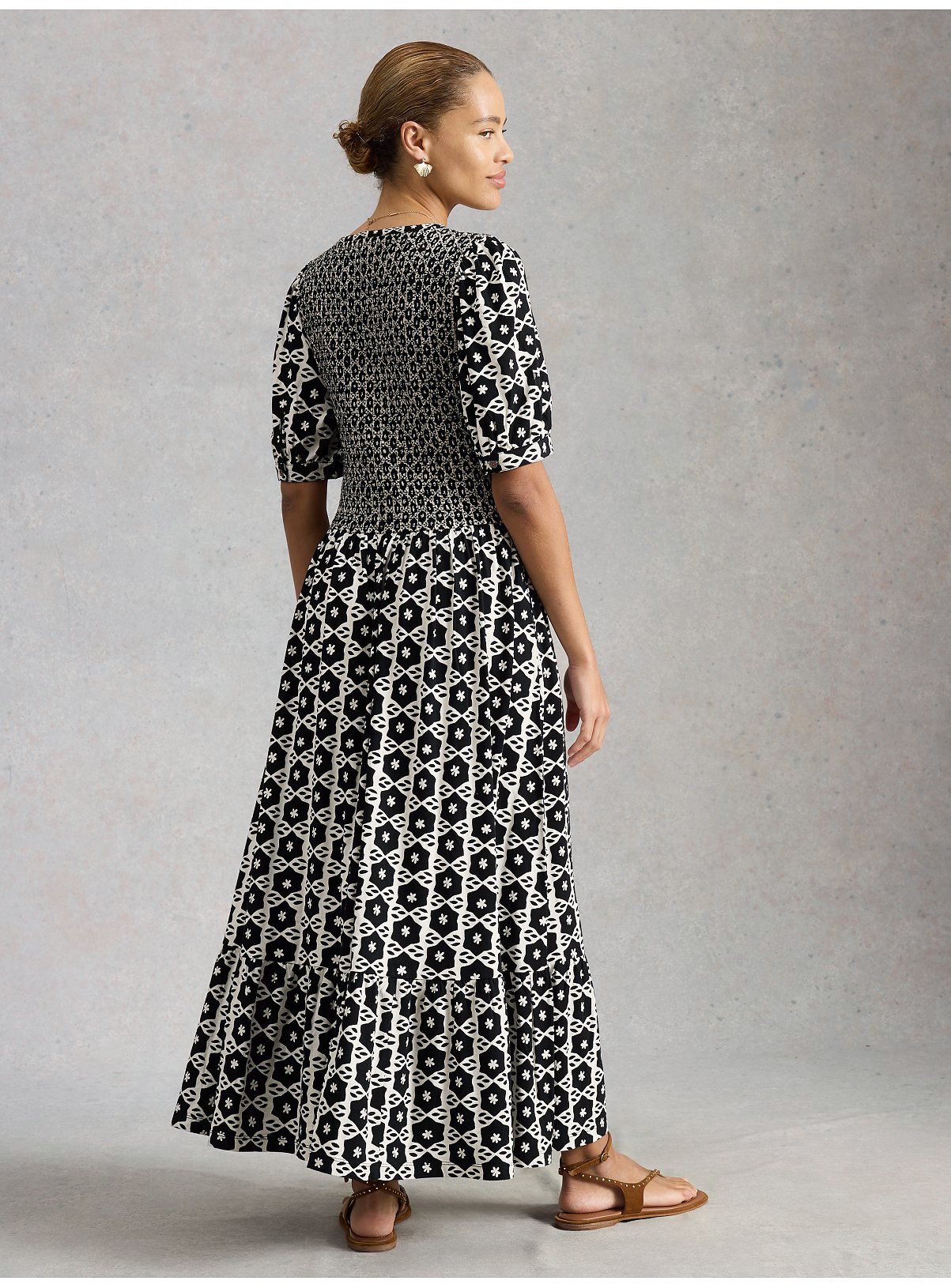 WHITE STUFF Nola Shirred Jersey Dress 14 - Image 2 thumbnail
