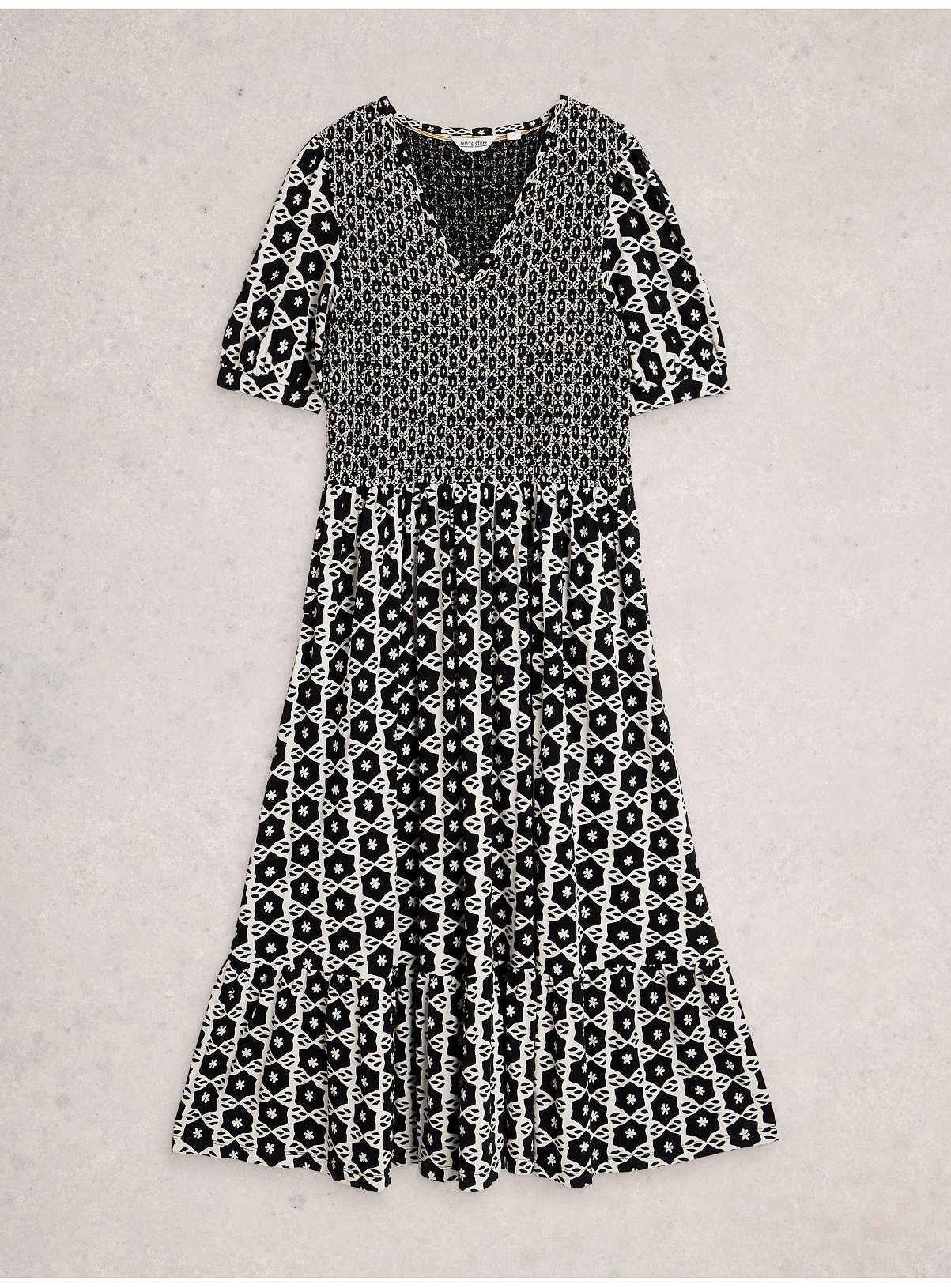 WHITE STUFF Nola Shirred Jersey Dress 14 - Image 5 thumbnail