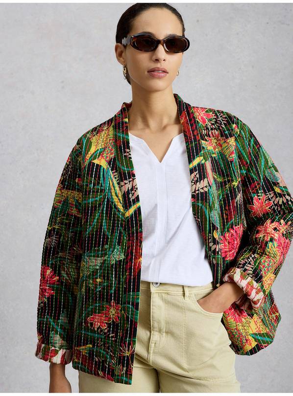 WHITE STUFF Printed Quilted Jacket 12