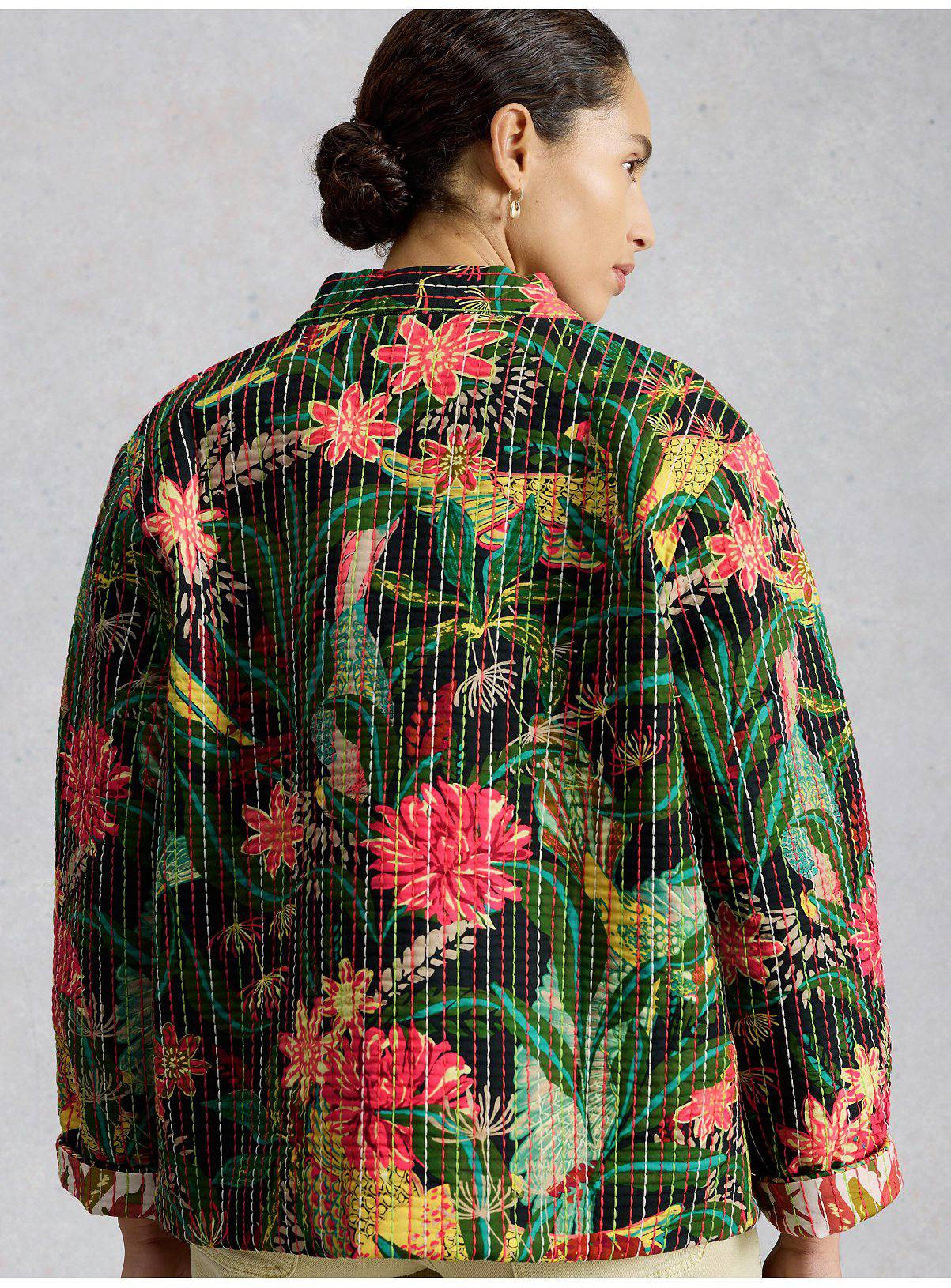 WHITE STUFF Reversible Printed Quilted Jacket 12 - Image 4