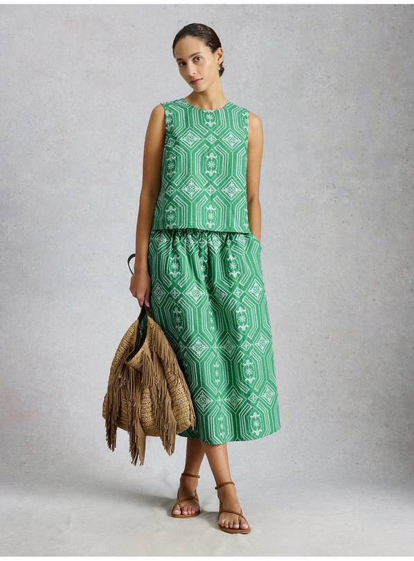 WHITE STUFF Hallie Embroidered Midi Skirt 12