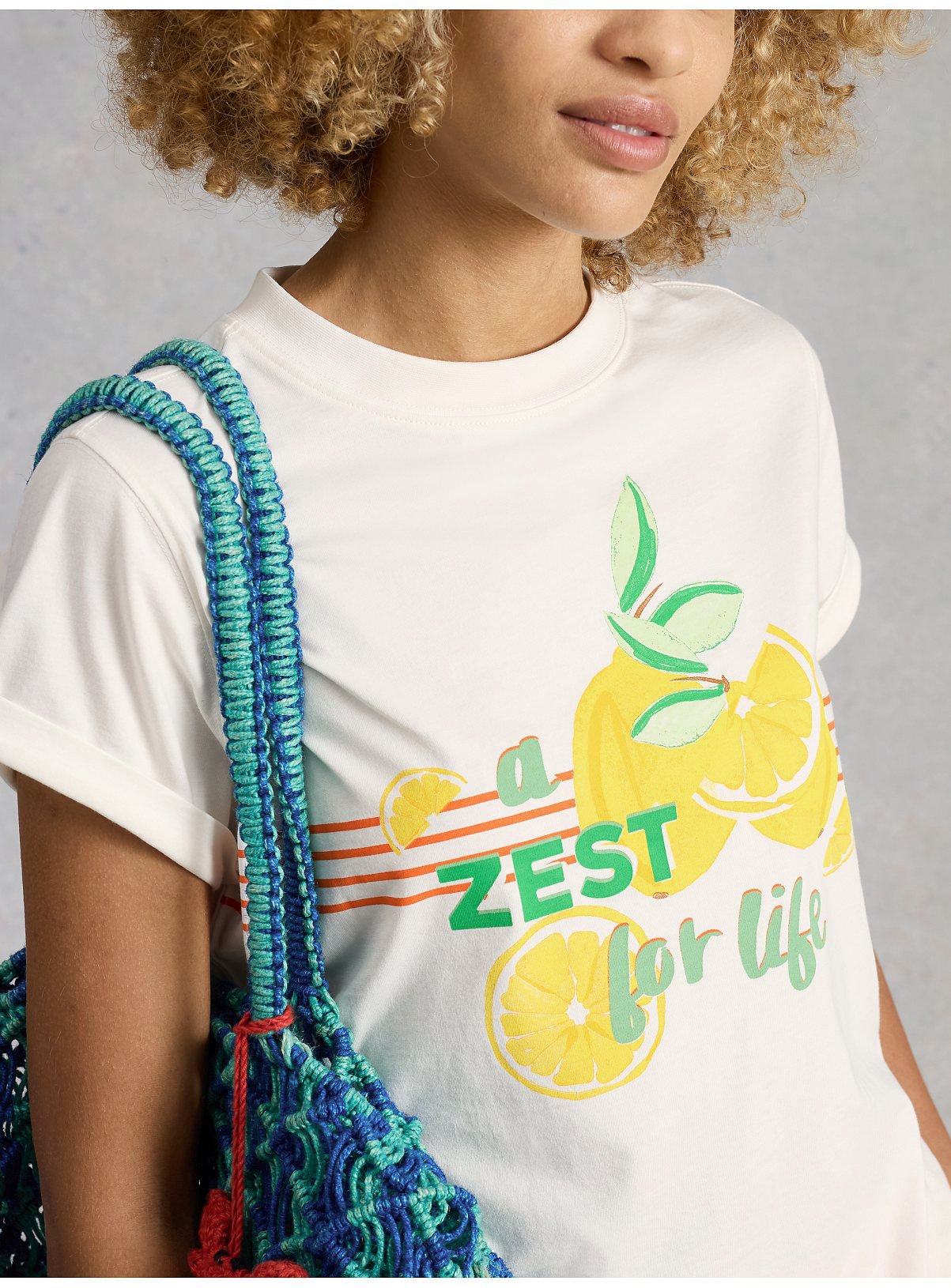 WHITE STUFF Gina Graphic T Shirt White 10 - Image 2 thumbnail