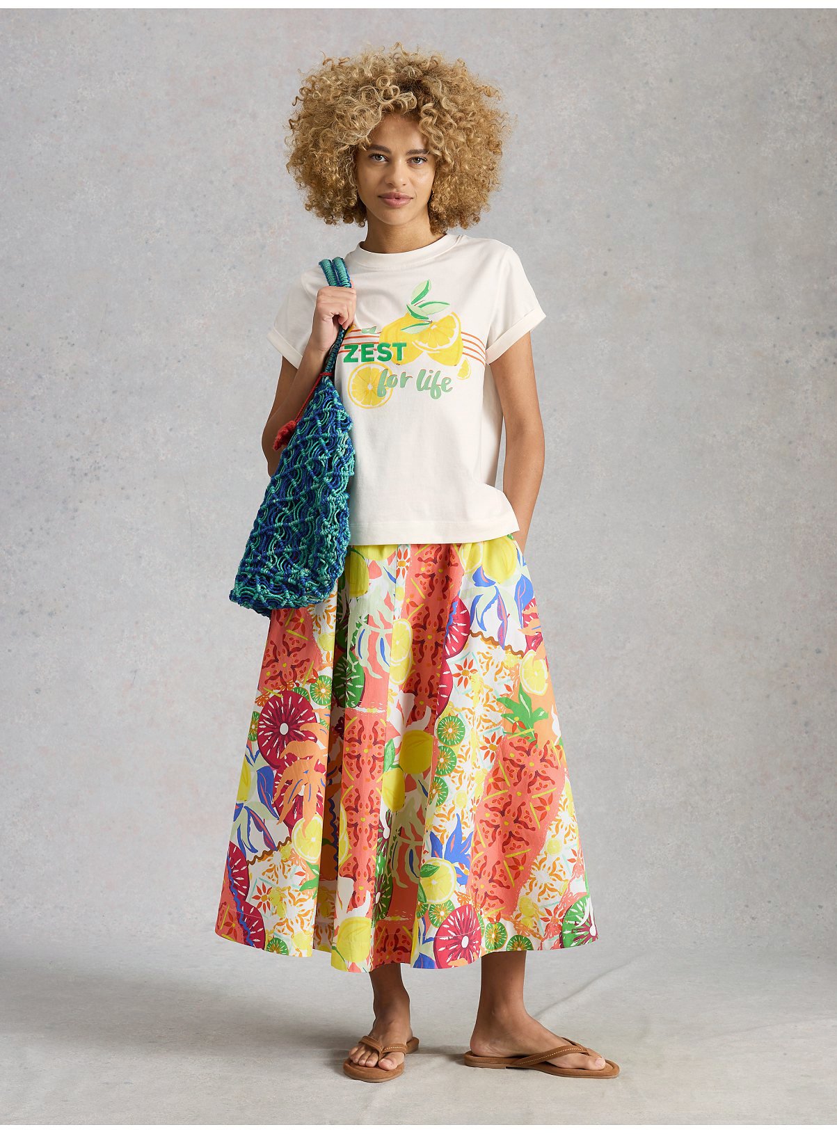 WHITE STUFF Gina Graphic T Shirt White 10 - Image 4 thumbnail
