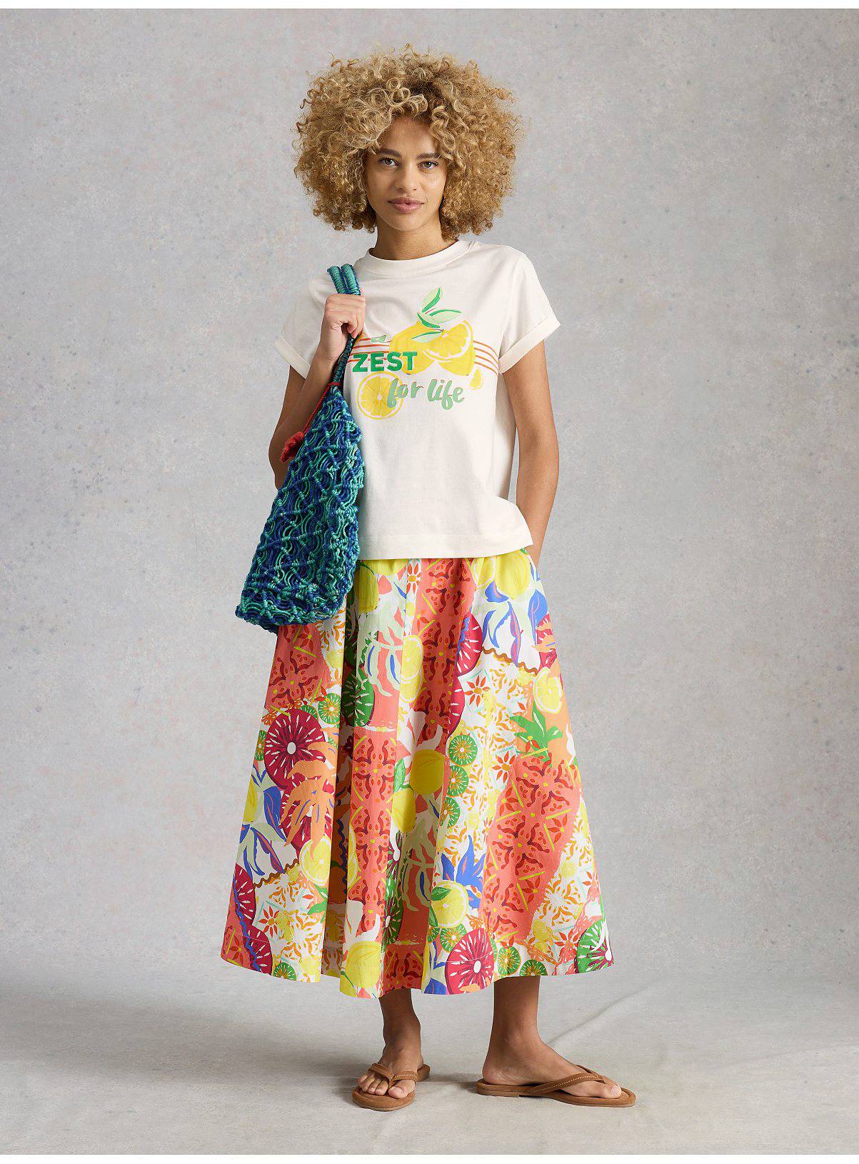 WHITE STUFF Gina Graphic T Shirt White 10 - Image 4