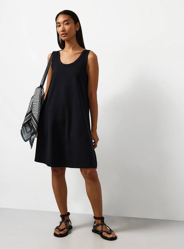 Black Jersey Mini Panel Dress 14