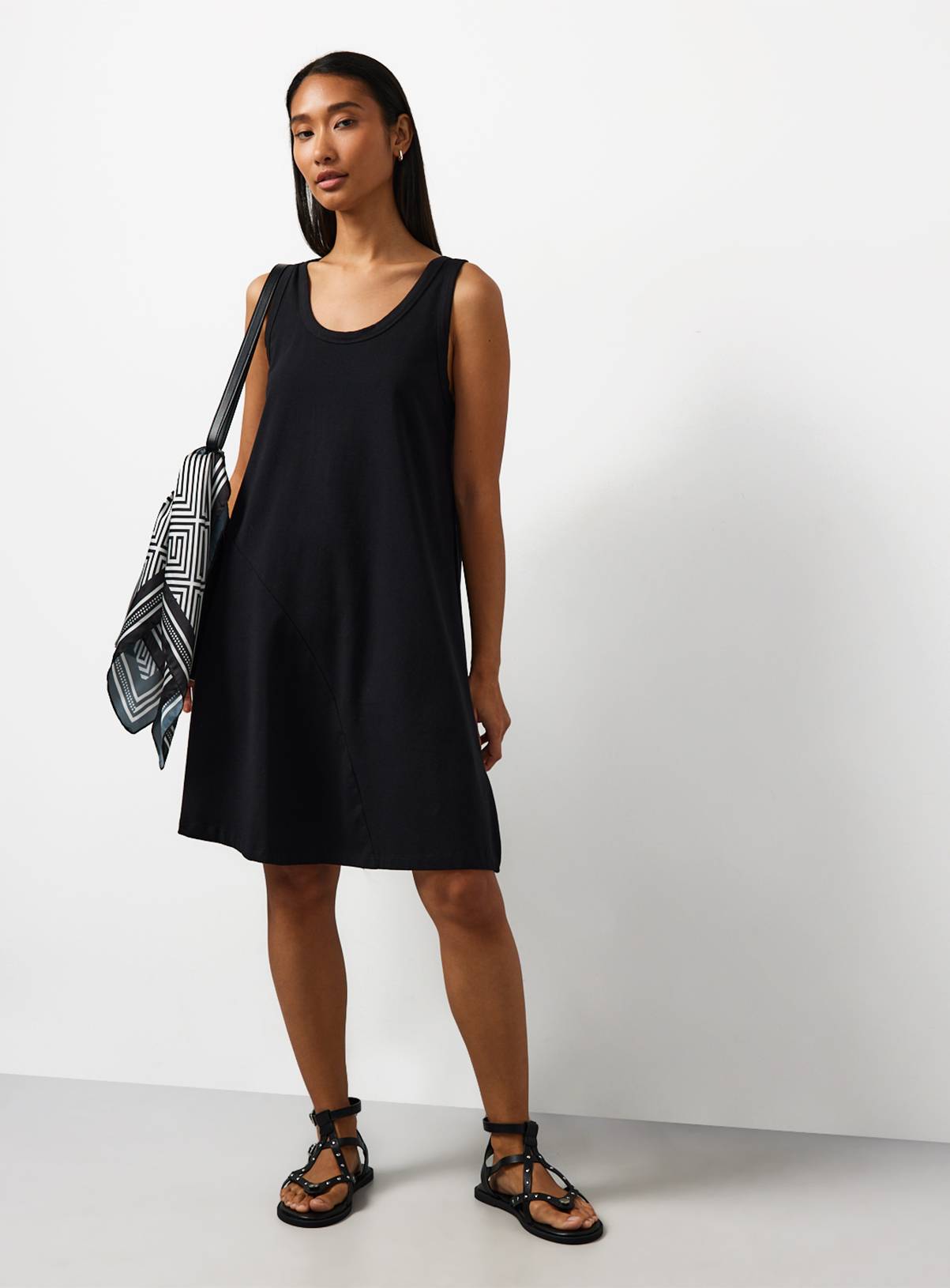 Black Jersey Mini Panel Dress 6 - Image 1