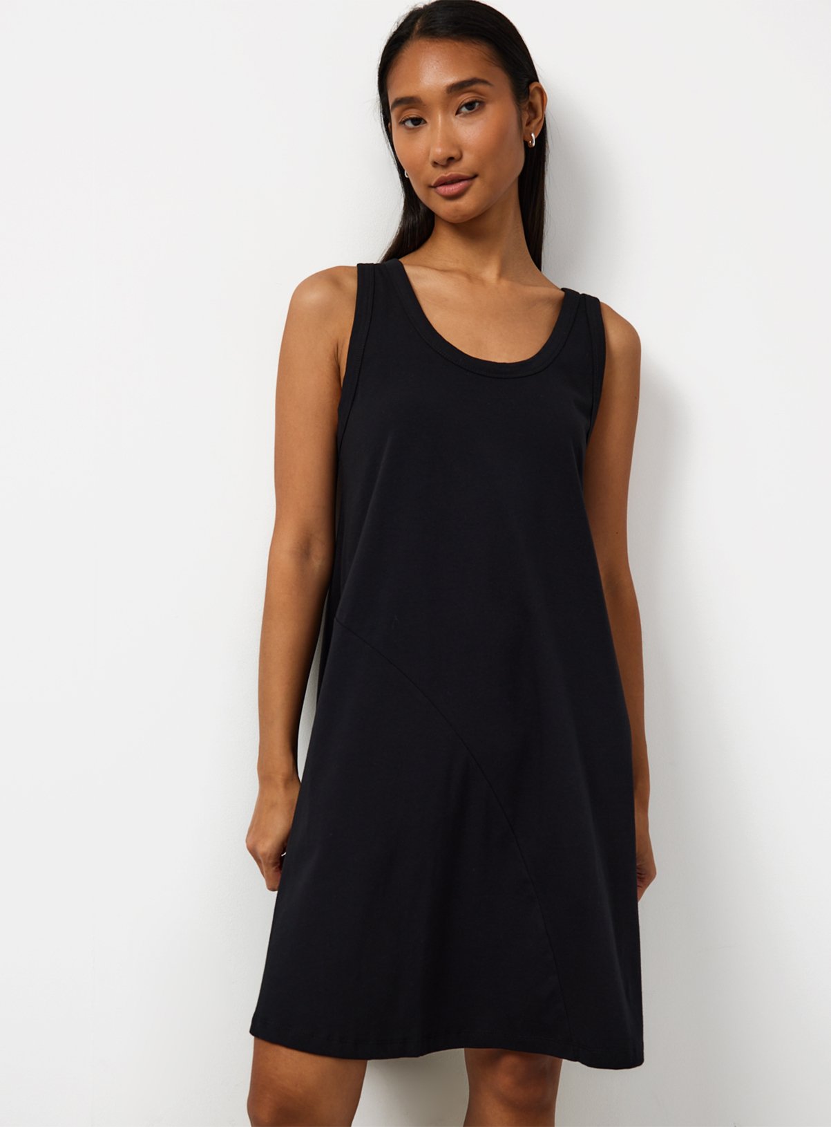 Black Jersey Mini Panel Dress 6 - Image 2 thumbnail
