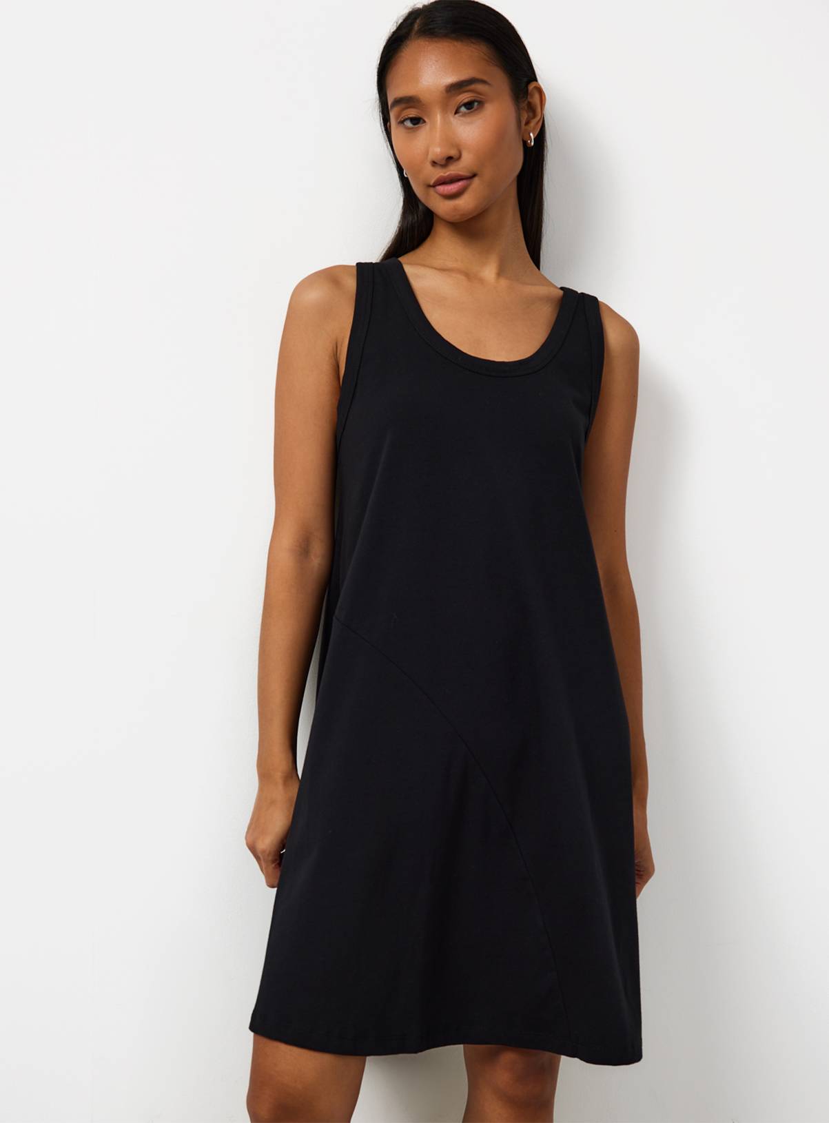 Black Jersey Mini Panel Dress 6 - Image 2