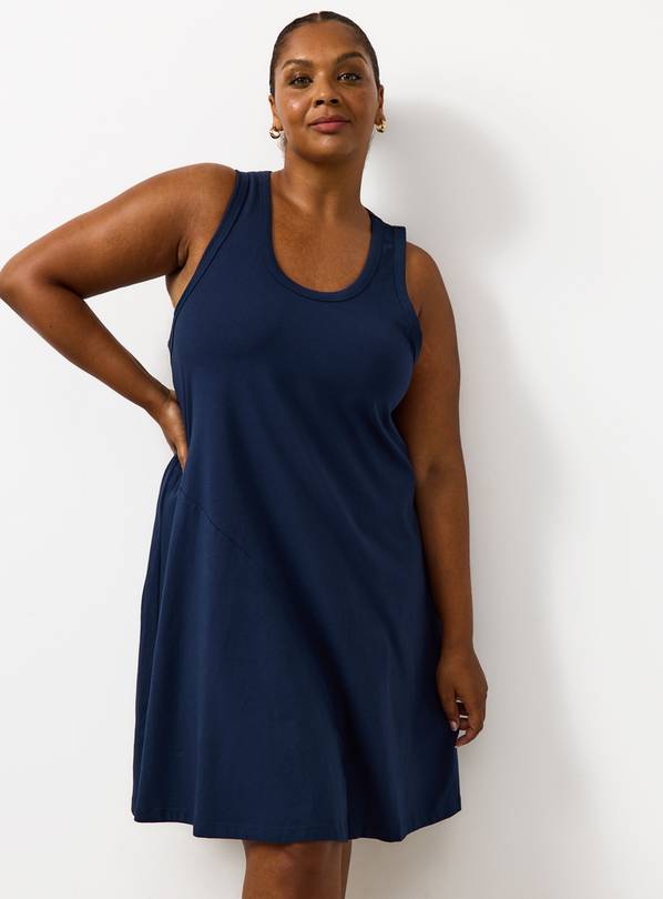 Navy Jersey Mini Panel Dress 16
