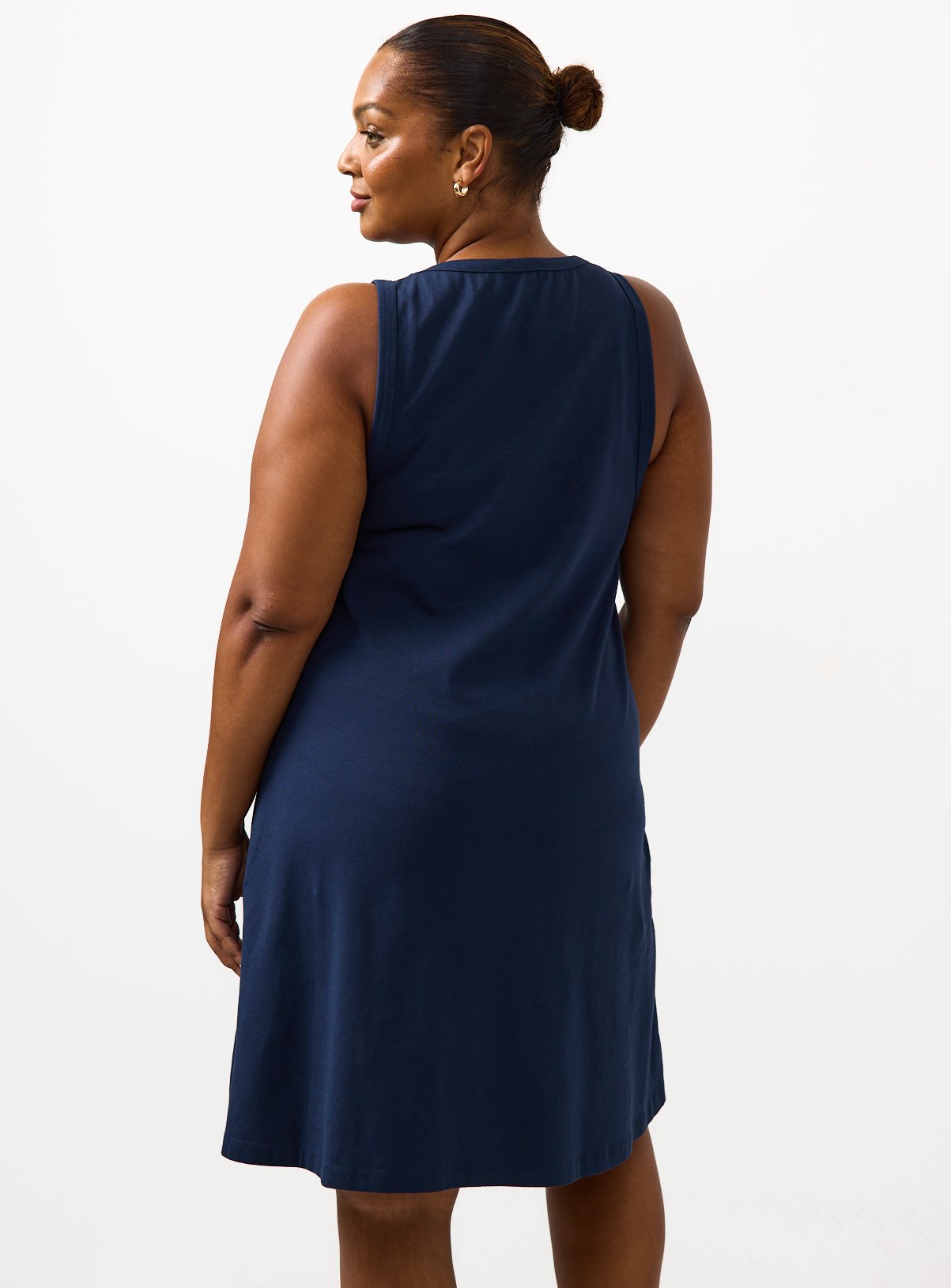 Navy Jersey Mini Panel Dress 18 - Image 4 thumbnail