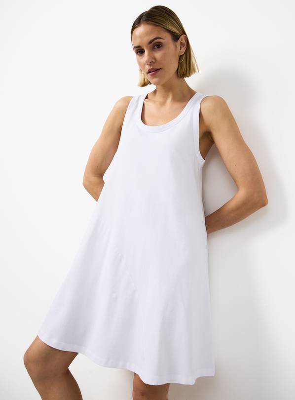 White Jersey Mini Panel Dress 18