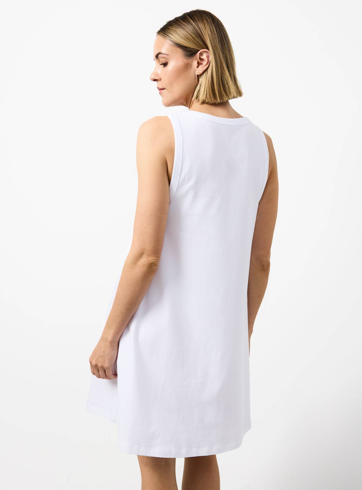 White Jersey Mini Panel Dress 18 - Image 4