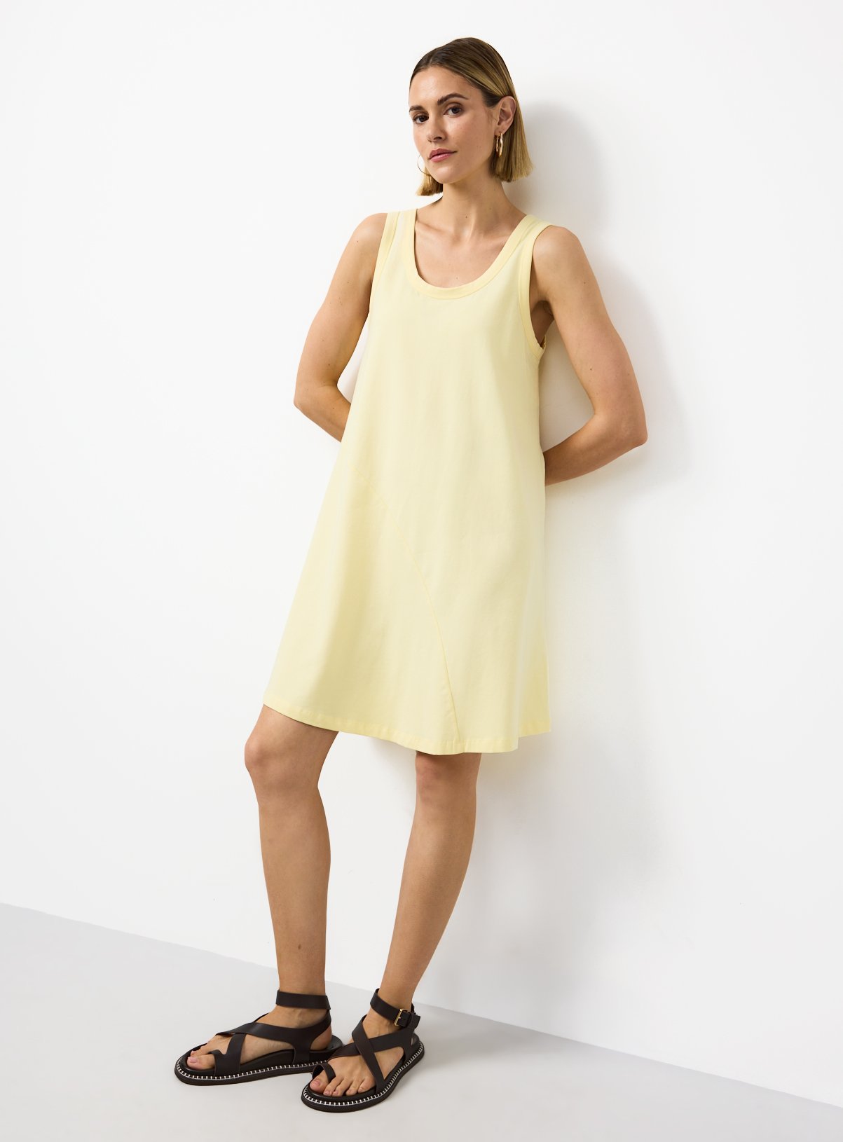 Yellow Jersey Mini Panel Dress 8 - Image 2 thumbnail