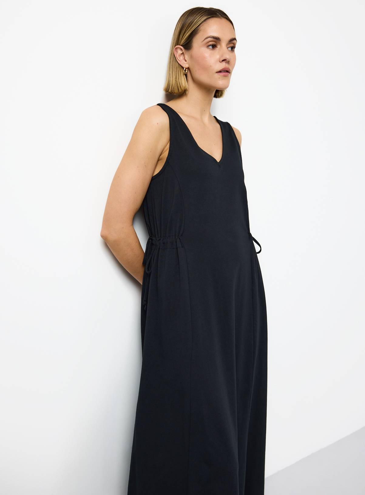 Black Jersey Tie Side Midaxi Dress 24 - Image 1