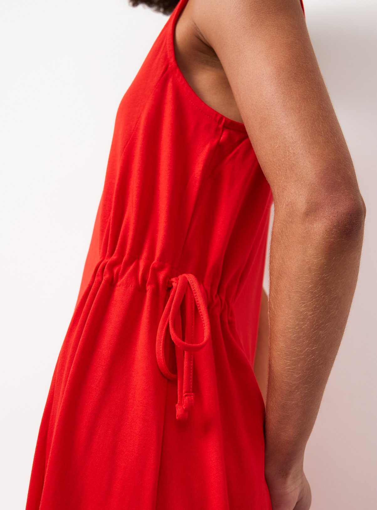 Red Jersey Tie Side Midaxi Dress 20 - Image 3 thumbnail