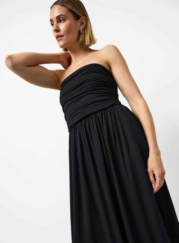 Black Jersey Bandeau Style Maxi Dress 20