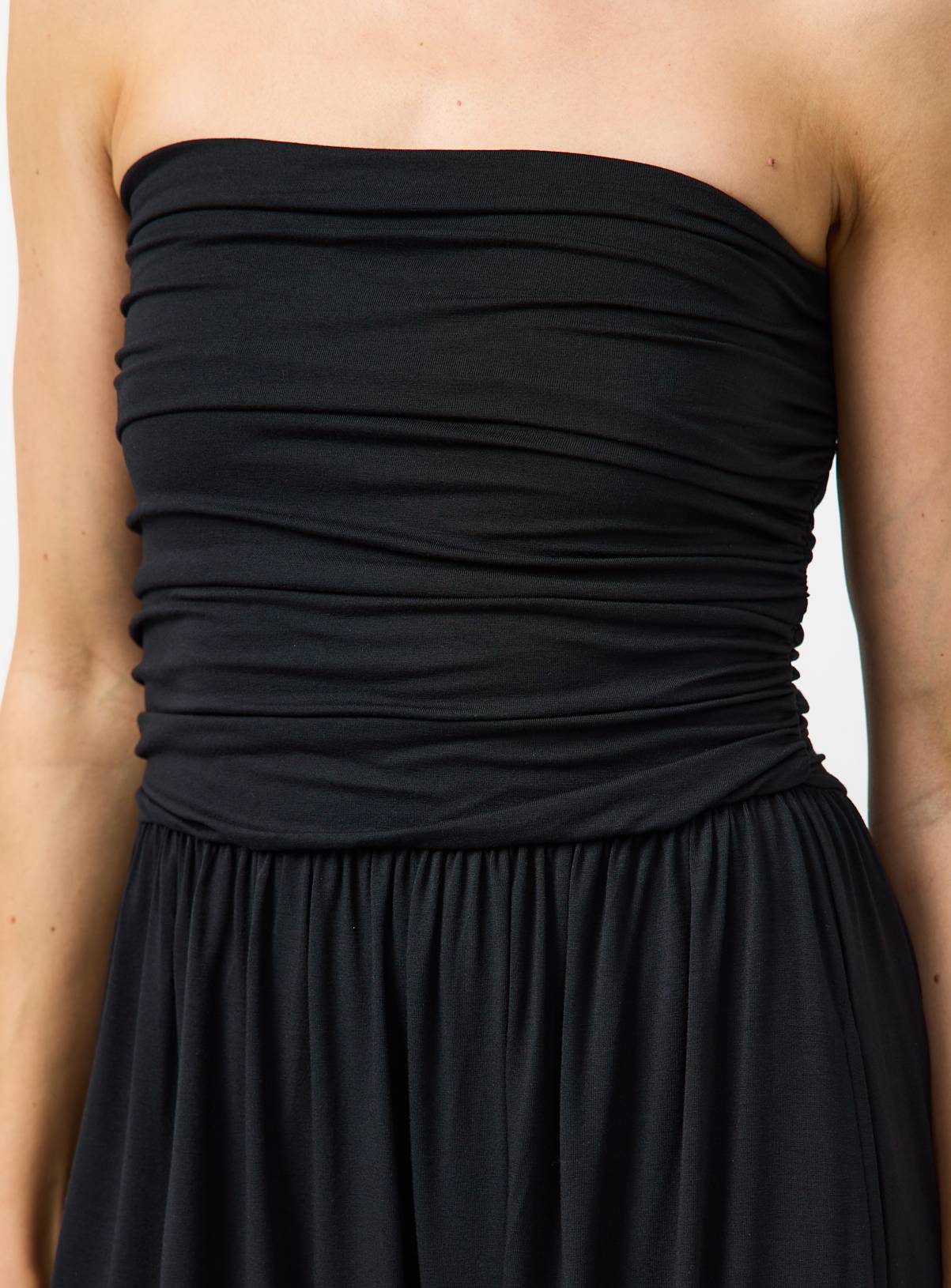 Black Jersey Bandeau Style Maxi Dress 20 - Image 3