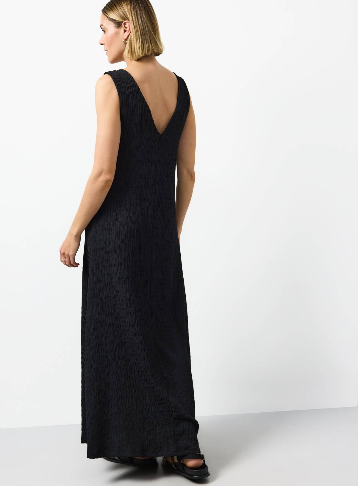 Black Jersey Maxi Pocket Dress 8 - Image 4