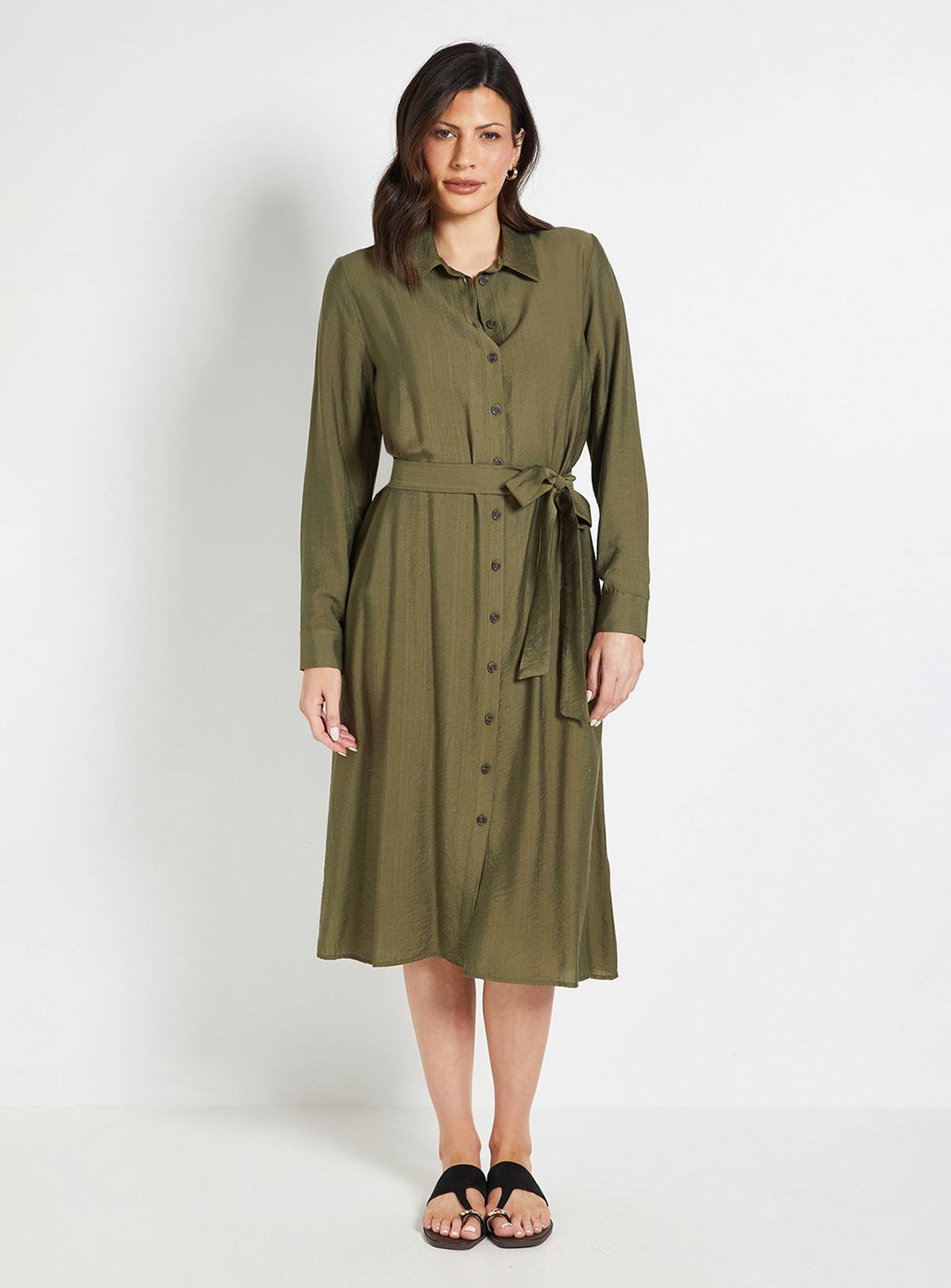 WALLIS Collared Button Through Shirt Dress 14 - Image 1