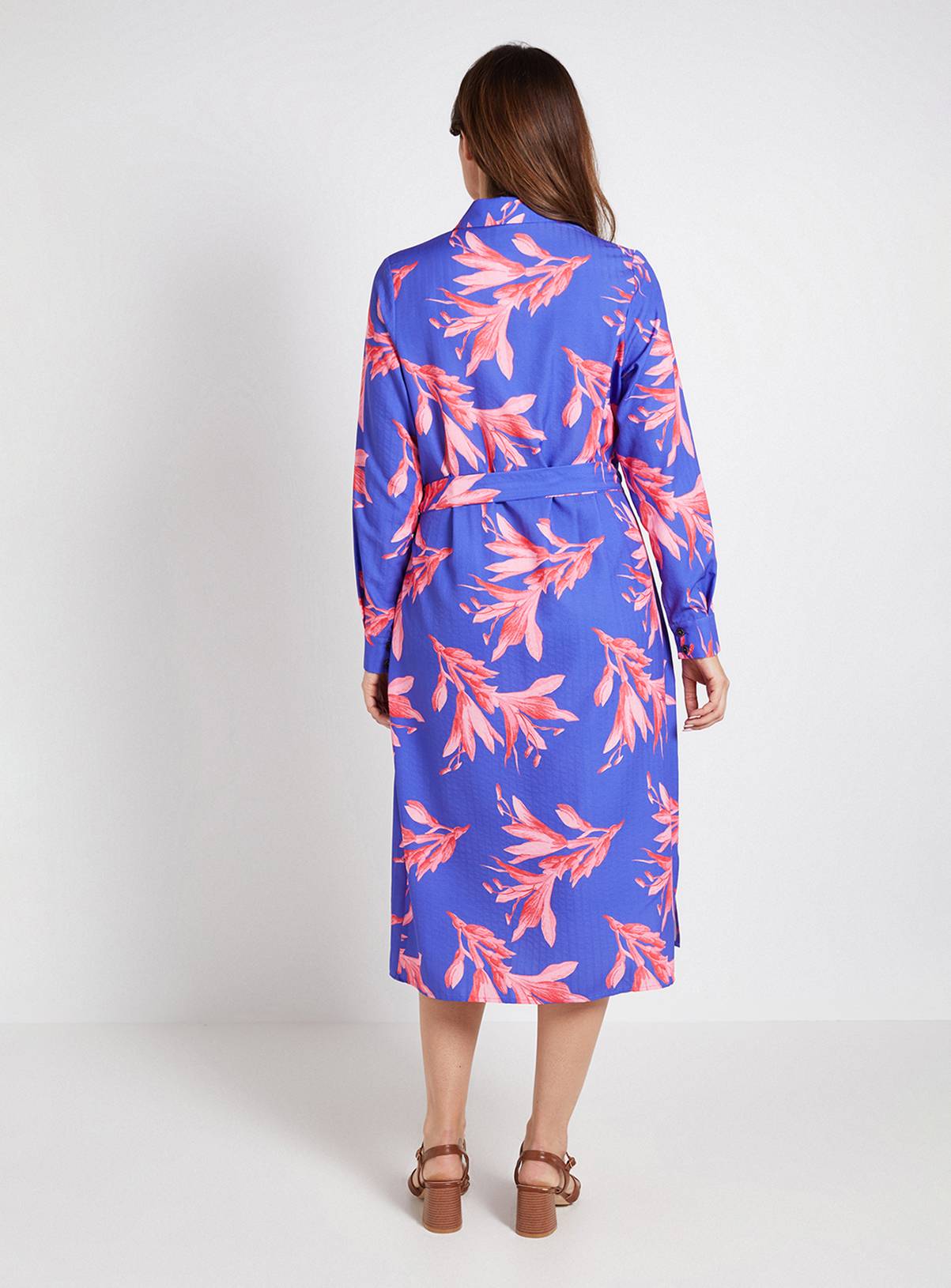 WALLIS Floral Collared Button Through Shirt Dress 12 - Image 3