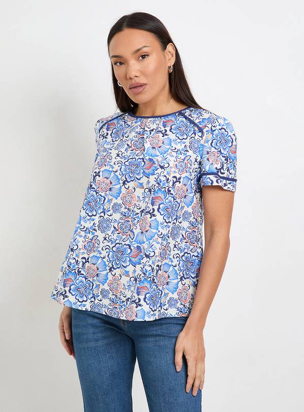WALLIS Floral Contrast Short Sleeve Top 8