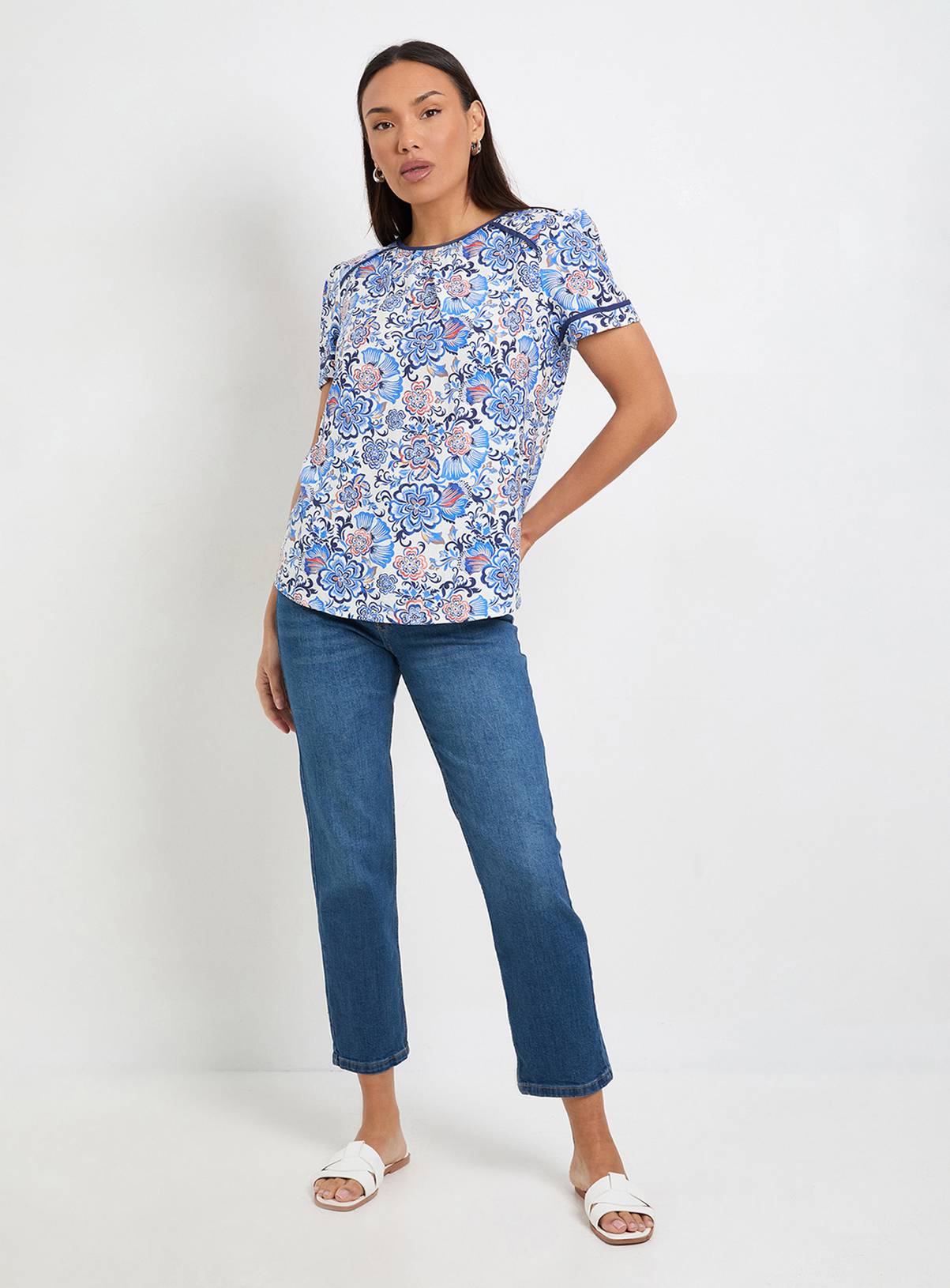 WALLIS Floral Contrast Short Sleeve Top 10 - Image 2
