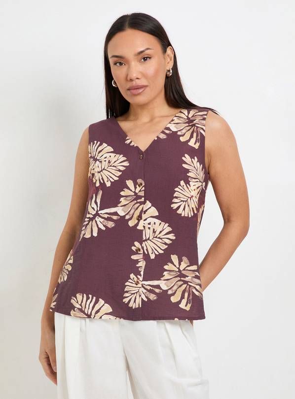 WALLIS Palm Print Button Cami Top 10