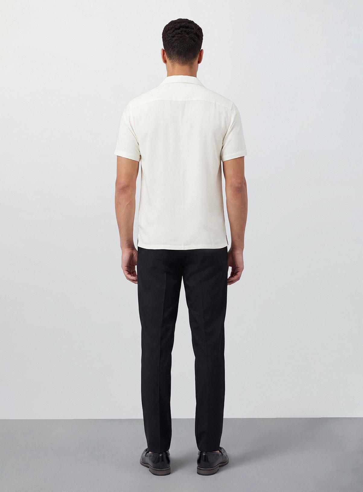 BURTON Off White Linen Blend Short Sleeve Resort Shirt L - Image 3 thumbnail