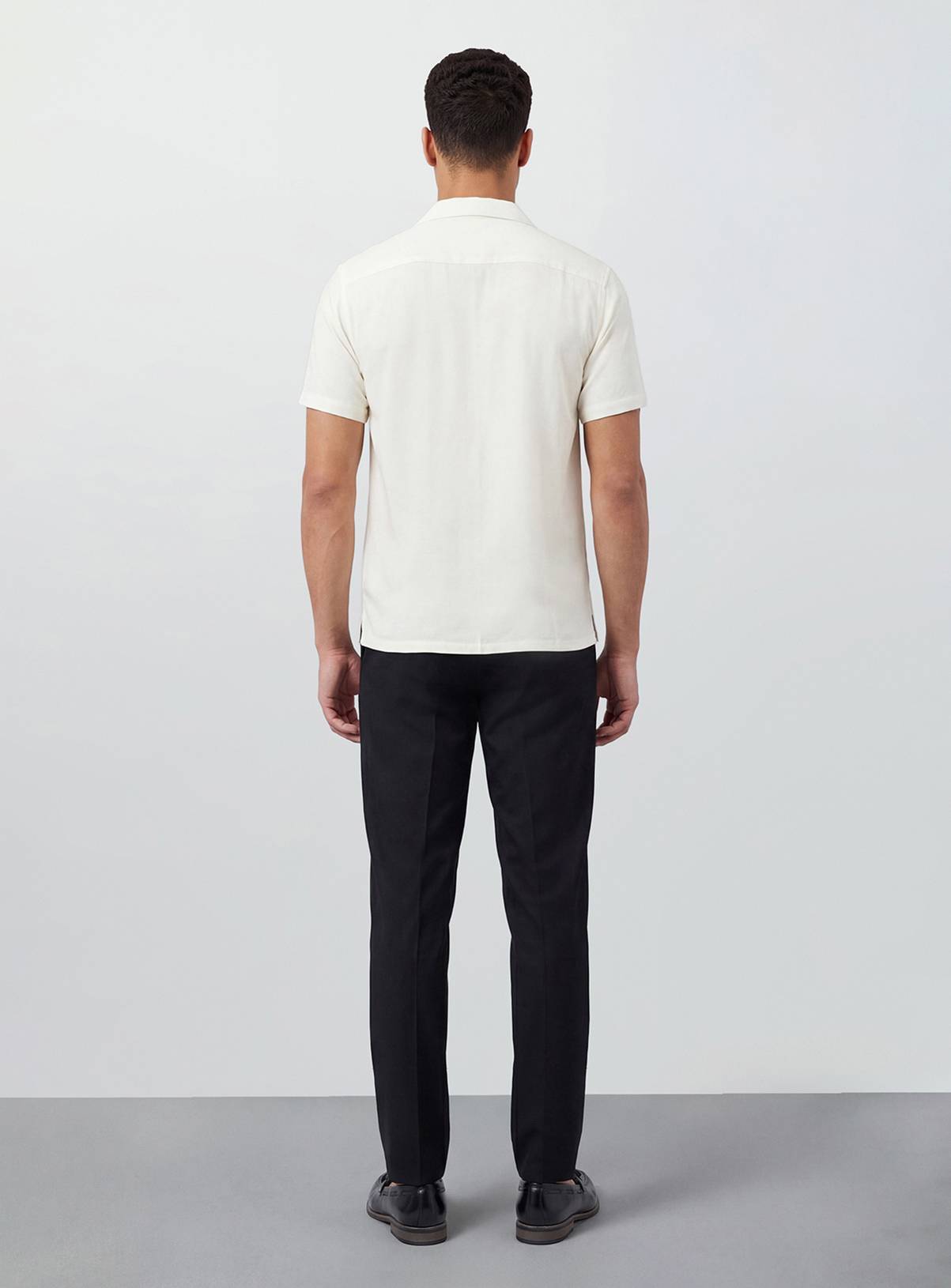 BURTON Off White Linen Blend Short Sleeve Resort Shirt L - Image 3