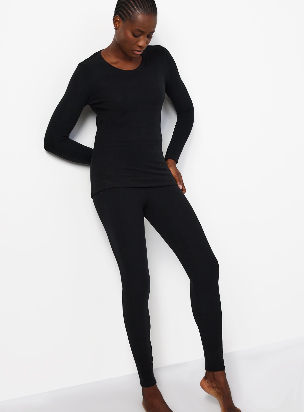 Black Thermal Fleece Long Sleeve Top M - Image 2 thumbnail