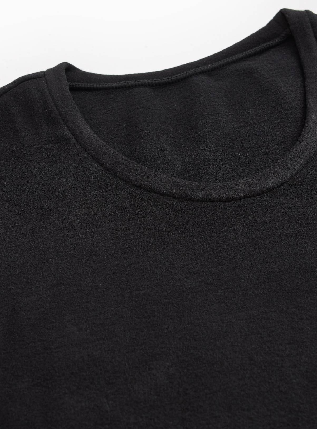 Black Thermal Fleece Long Sleeve Top M - Image 4