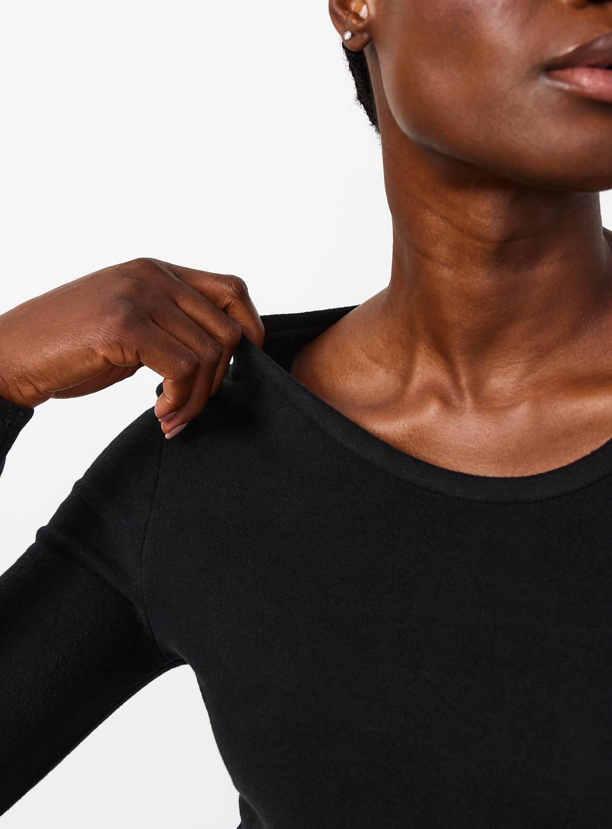 Black Thermal Fleece Long Sleeve Top M - Image 5