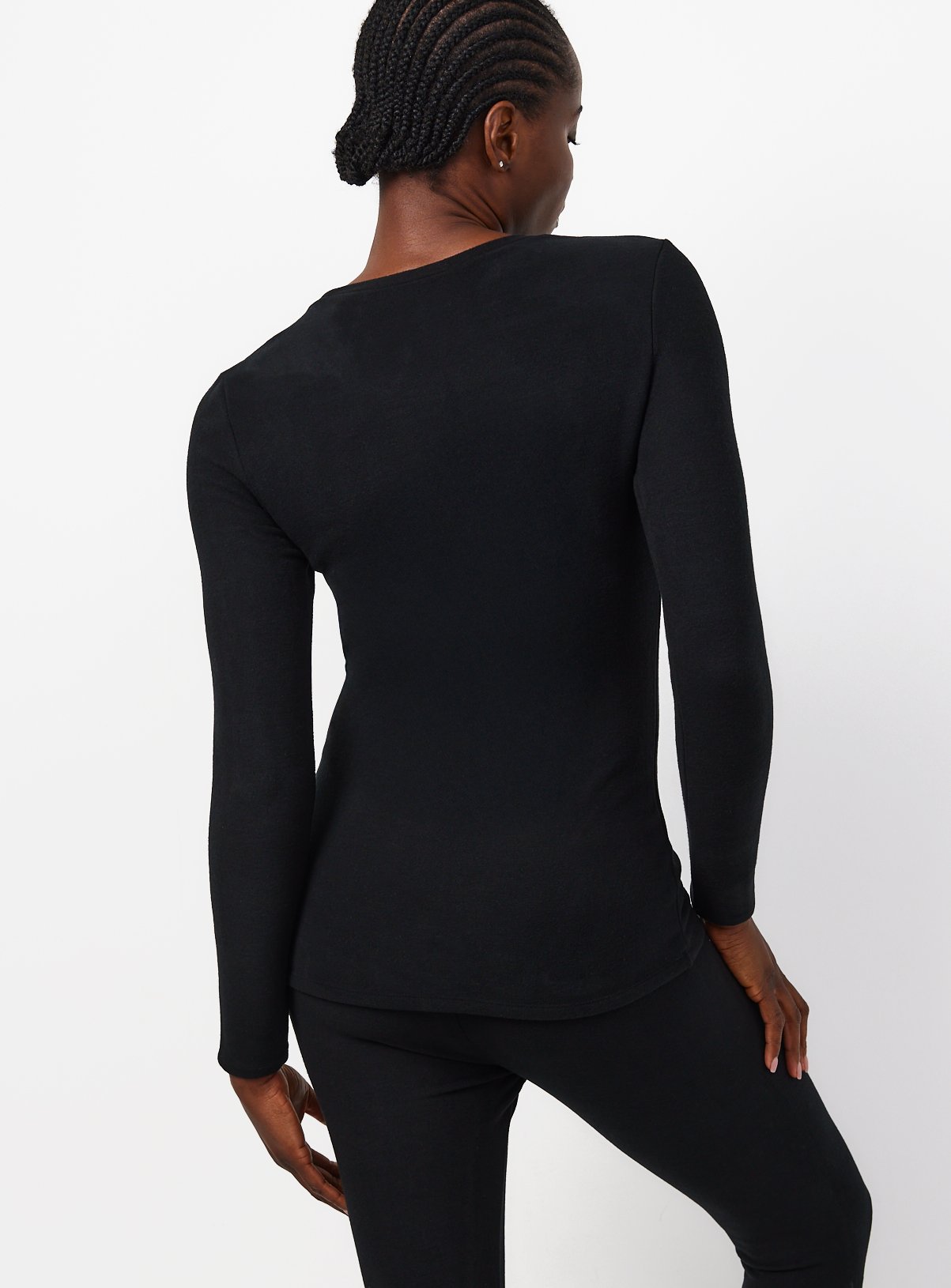 Black Thermal Fleece Long Sleeve Top M - Image 6 thumbnail