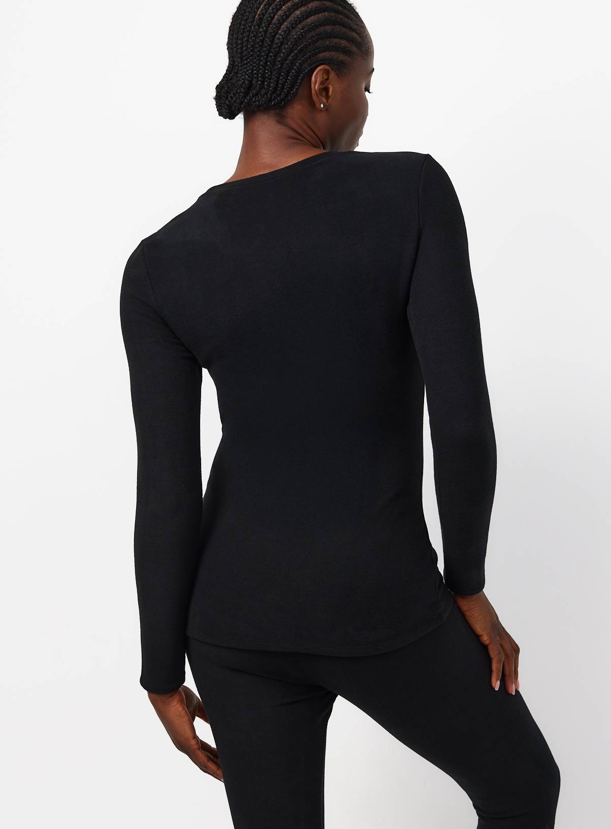 Black Thermal Fleece Long Sleeve Top M - Image 6