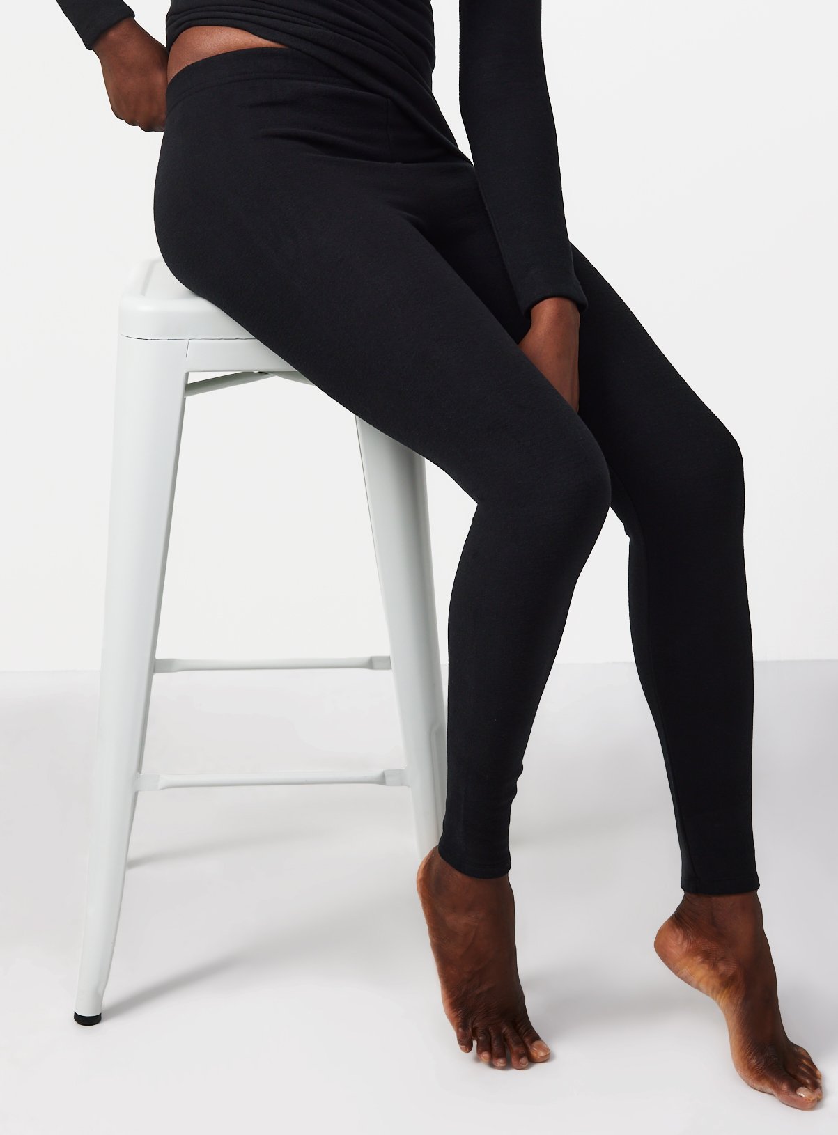 Black Thermal Fleece Leggings XL - Image 1 thumbnail