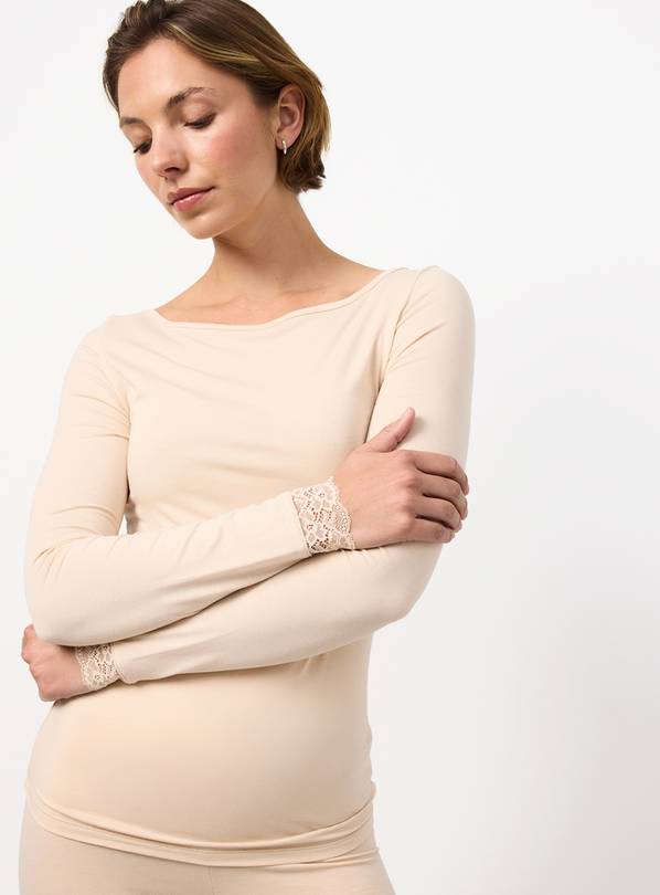 Oatmeal Thermal Modal Long Sleeve Top XS